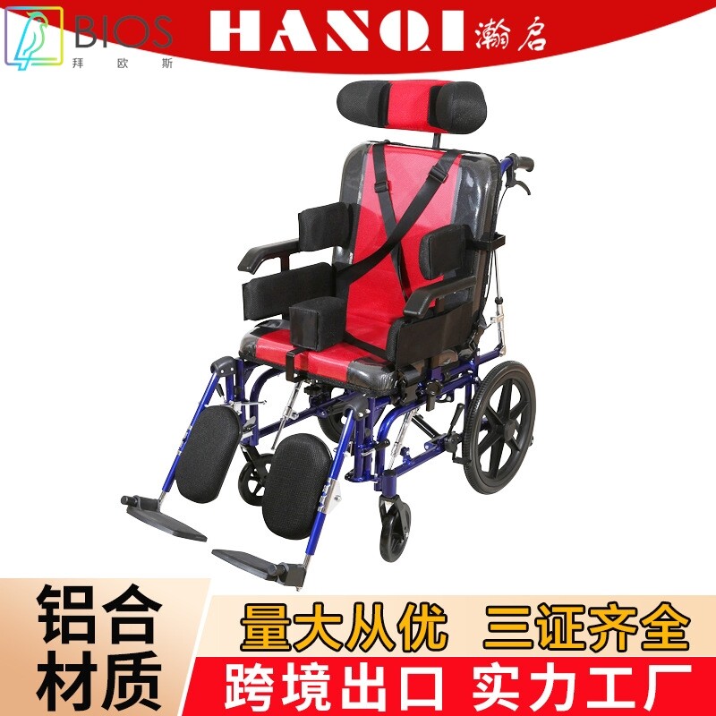 可折叠残疾人家疗设备轻型CE证书铝框经济型老年便携式手动轮椅