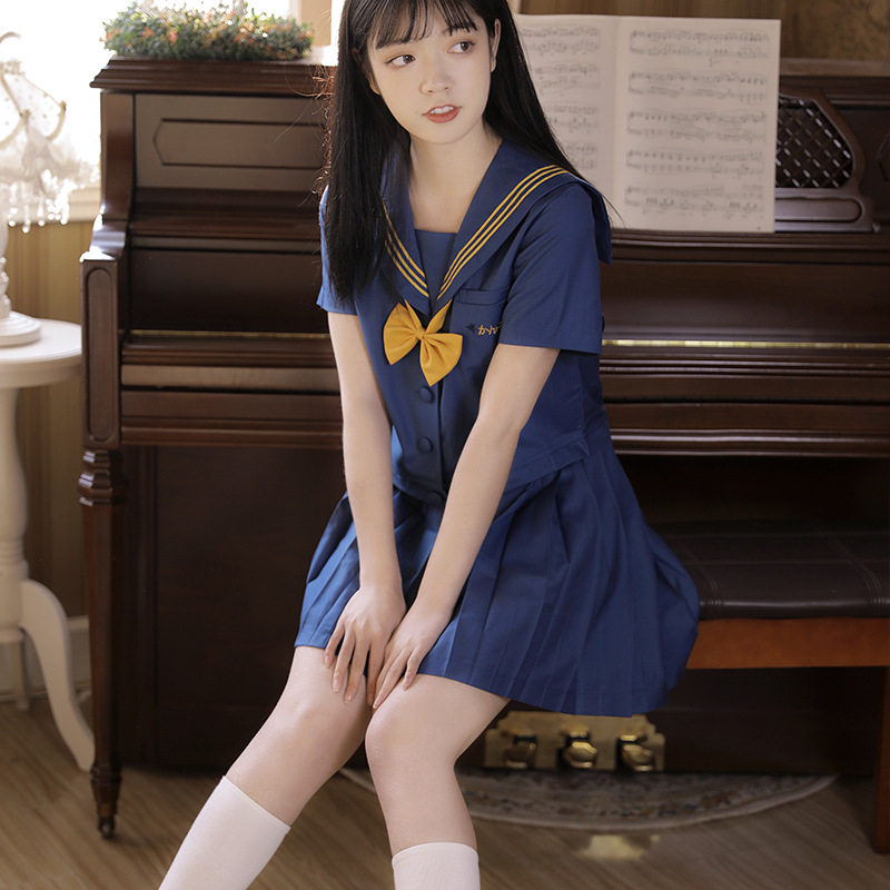 初田町jk正统小蒲生制服变形襟三本水手服日本软妹校服学院风套装