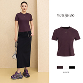 允硕秋季 女上衣白T恤325344 百搭气质简约Y星球系列短袖 新品 时尚