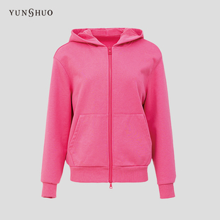 YUNSHUO新款卫衣外套女连帽拉链上衣455400