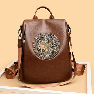 背包女士2026新款防盗百搭大容量双肩包女旅游轻便书包旅行电脑包