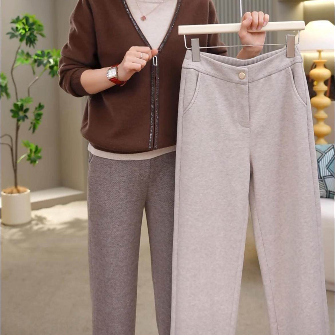 羊毛烟管裤2025秋冬款窄版小直筒法棍裤毛呢裤高腰中年妈妈休闲裤,女装/女士精品,休闲裤,淘宝优惠券,粉丝福利购,淘宝优惠卷