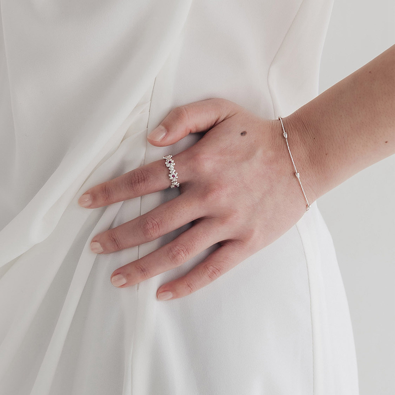 YAXN小清新花朵戒指女925纯银ins日韩创意森系学生少女开口银戒