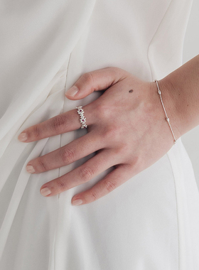 YAXN小清新花朵戒指女925纯银ins日韩创意森系学生少女开口银戒