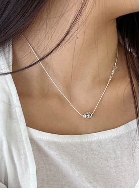 YAXN纯银吸烟球项链女轻奢简约气质冷淡风高级感百搭颈链锁骨链