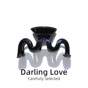 Darling Love亮面M形波浪抓夹9.5cm轻便高级感发量少鲨鱼发夹子