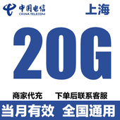 上海电信流量充值20G月包中国电信流量全国通用 流量包当月有效