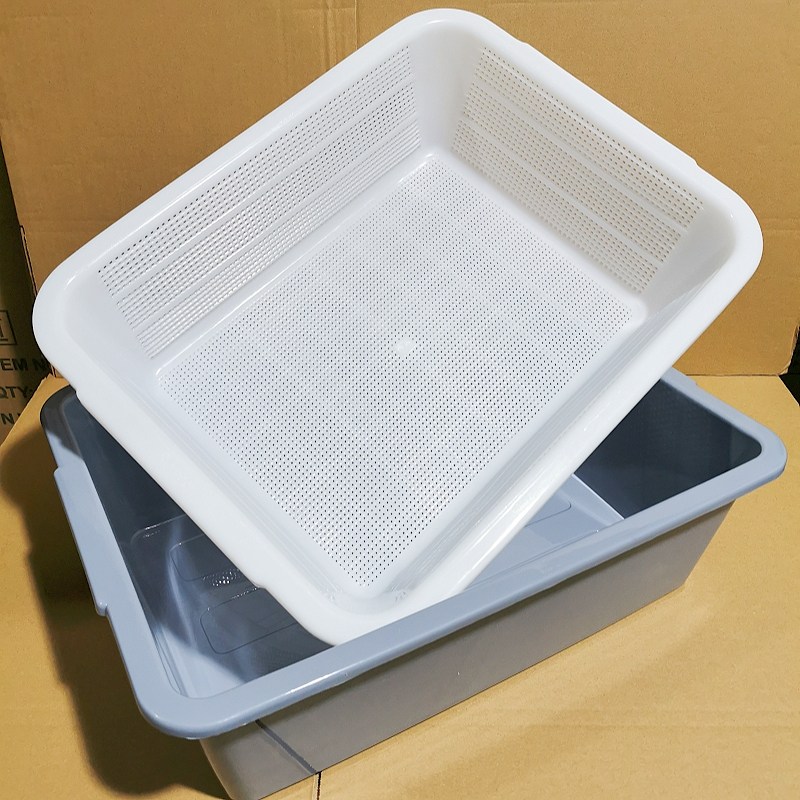 长方形双层篮子沥水洗菜大号收纳筐密眼密孔淘米塑料套装厨房商用,餐饮具,洗菜盆/沥水篮/漏水筛,淘宝优惠券,粉丝福利购,淘宝优惠卷