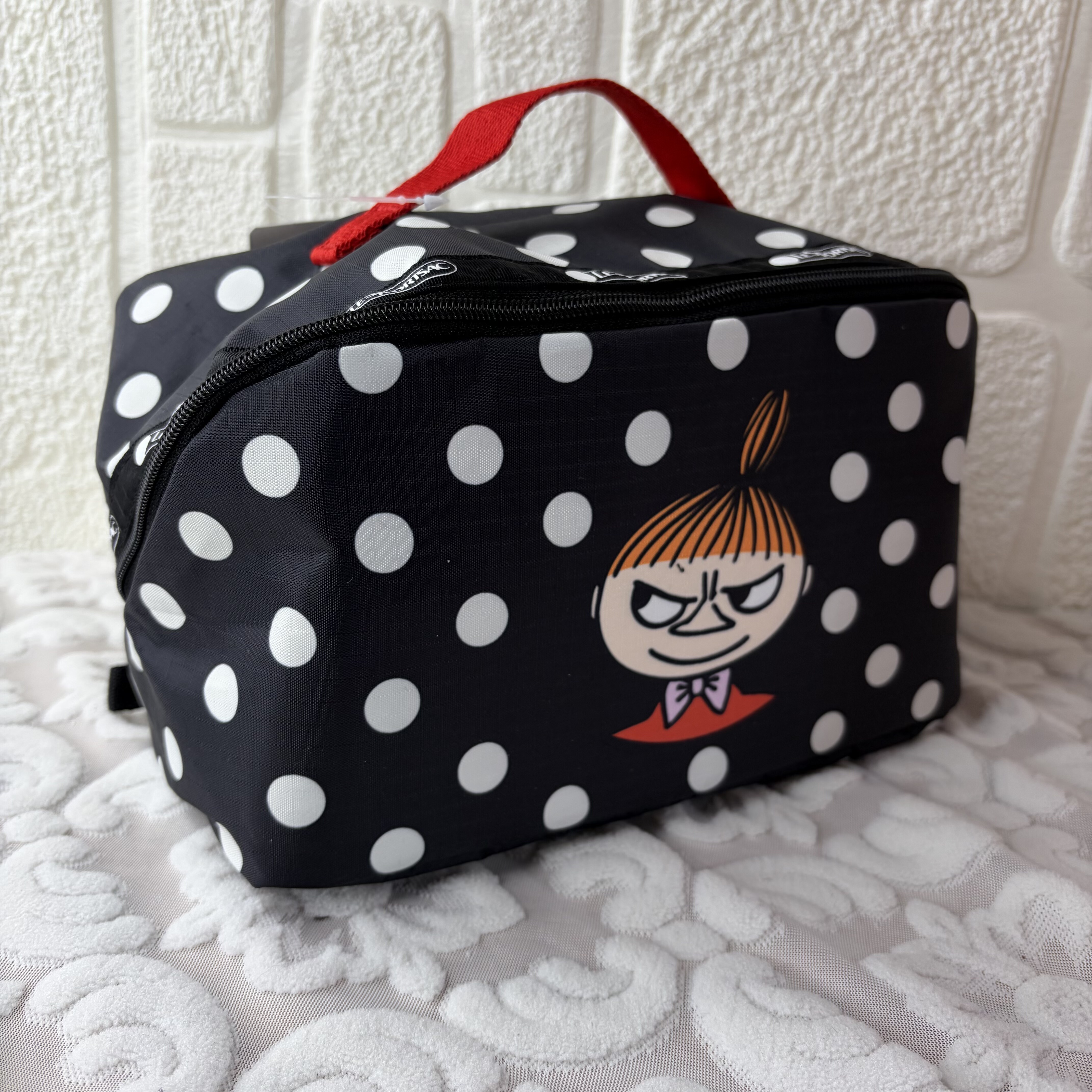 蛙口波点手提化妆包便携旅行洗漱包大容量文具收纳