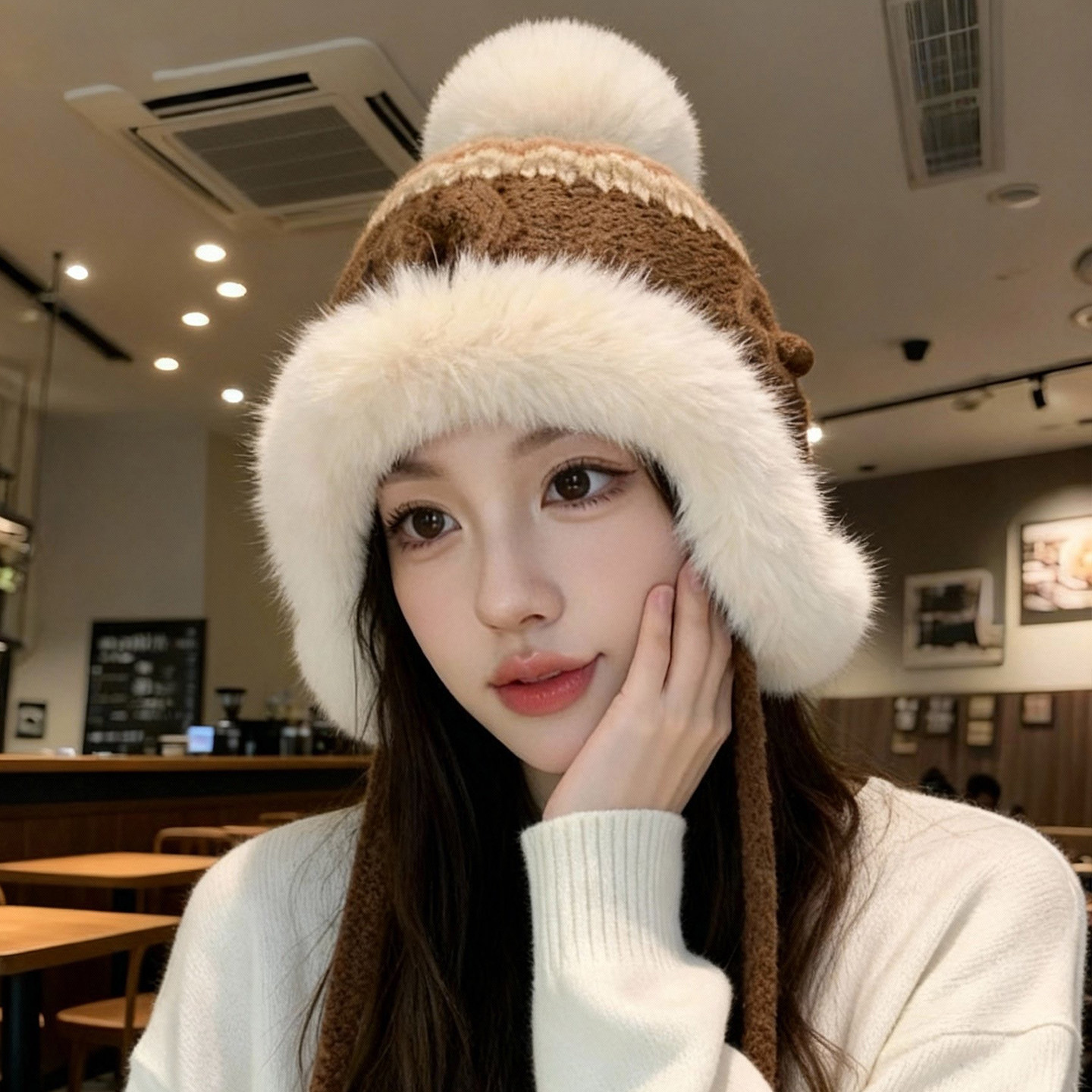 毛绒帽子女冬季护耳保暖帽加绒加厚防寒针织帽2025新款东北雷锋帽,服饰配件/皮带/帽子/围巾,帽子,淘宝优惠券,粉丝福利购,淘宝优惠卷