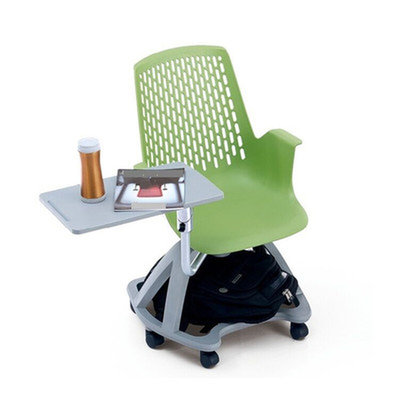 新款带大写字板培训椅多功能带轮子会议椅办公接待椅学生听课椅子