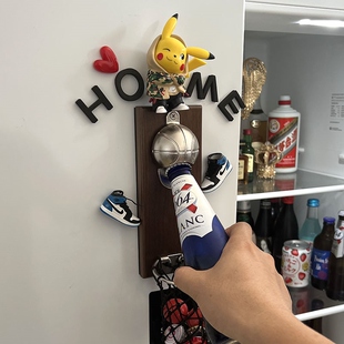 网红篮球壁挂式啤酒起子home套装AJ冰箱贴开瓶器篮筐接瓶盖瓶启子