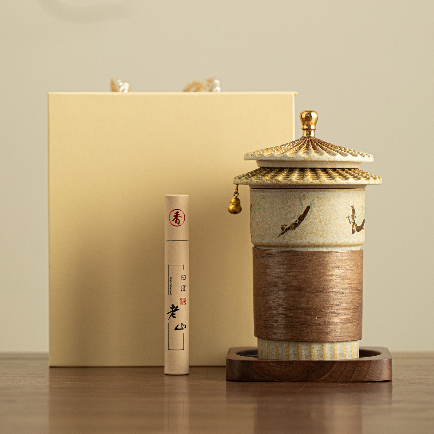 敦煌陶瓷泡茶杯过滤焚香礼品