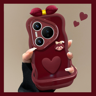 适用于华为P70手机壳P80保护套P60Pro爱心女孩P50支架P40板凳双支架P30个性简约创意ins风高级感镜头全包新款