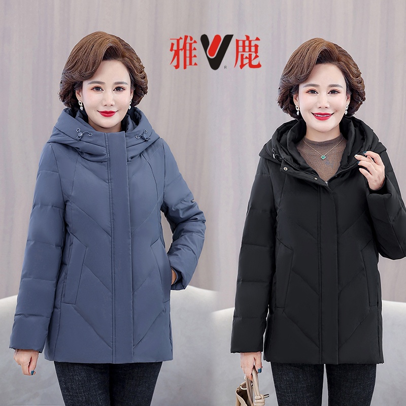 雅鹿羽绒服女短款2025冬季白鸭绒
