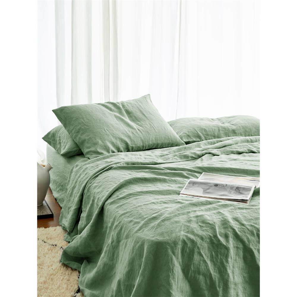 2024夏季纯色休闲风格双人床单大尺寸床单三件套酒店B&B床上用品