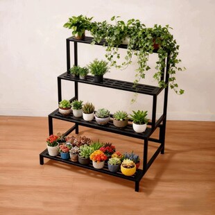 阳台花架子落地式多层阶梯式防水防锈庭院多肉室内外铁艺花架子室