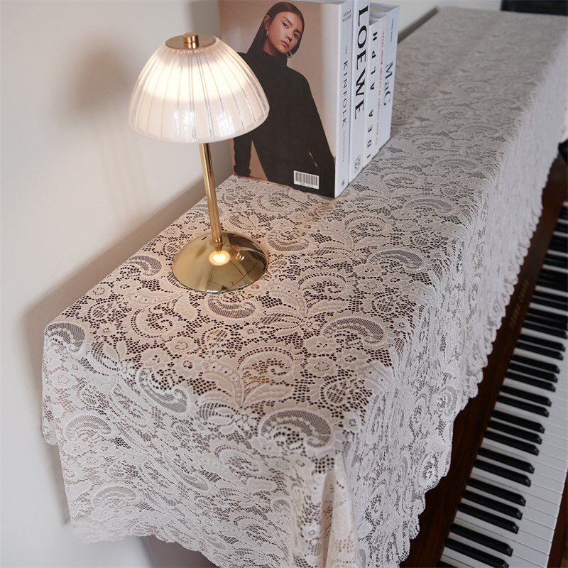 法式蕾丝钢琴罩盖布防尘罩高级感盖巾琴披盖垫电钢琴电子琴罩纱