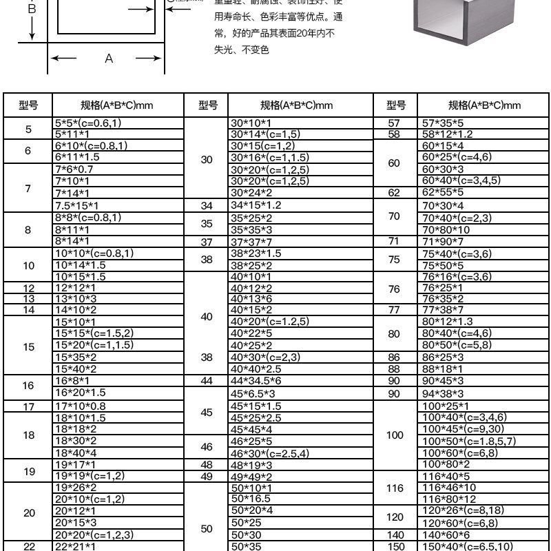铝合金槽铝116*46*10mm内径96mm工业槽铝U槽型材铝导轨滑轨C型槽