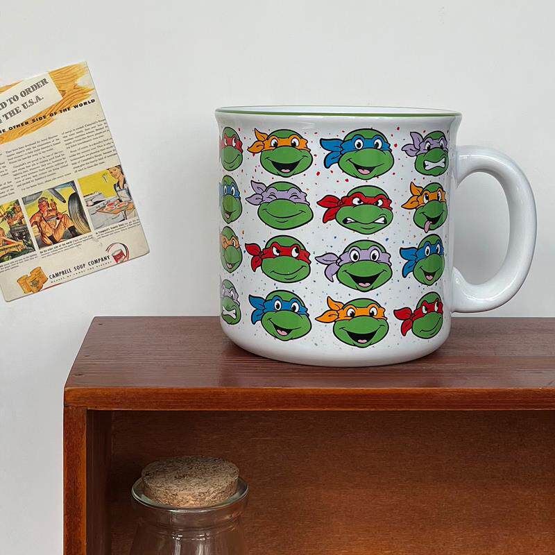 原单 Turtle忍者神龟破影而出周边马克杯陶瓷水杯咖啡杯 600ml