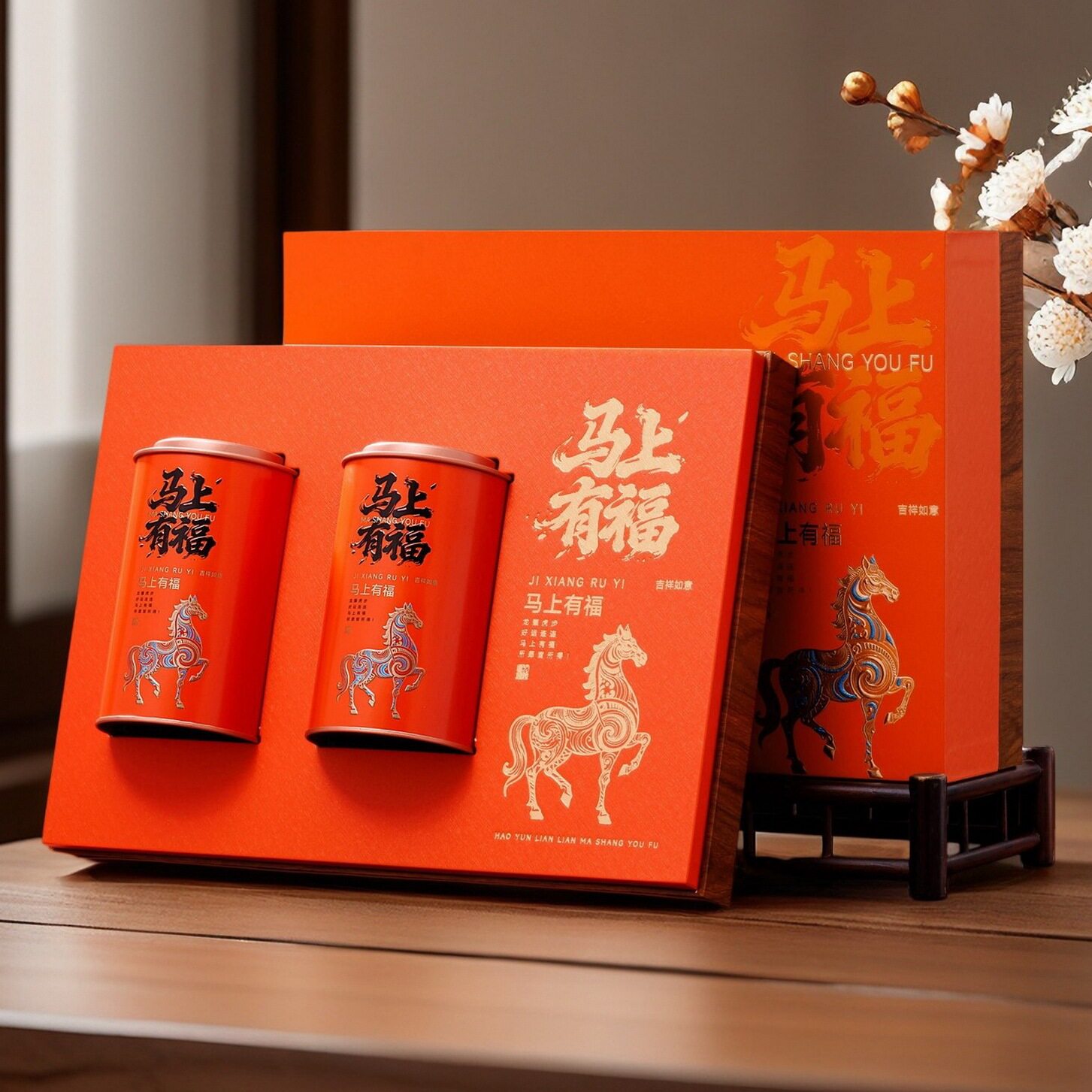 2罐散装茶叶通用绿茶红茶空礼盒图片
