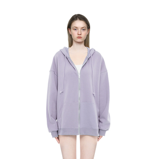 复古宽松显瘦休闲百搭帽衫 BM卫衣外套女2025新款 秋冬纯色连帽美式