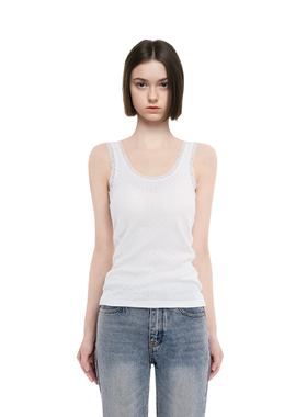 BM背心女纯色蕾丝花边2025新款夏季内搭外穿修身显瘦百搭无袖上衣