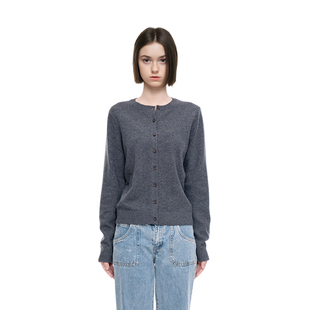 复古百搭针织衫 秋冬纯色圆领美式 高级感显瘦外套 女2025新款 BM开衫