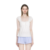 宽松百搭收腰无袖 BM背心女性感花边系带蝴蝶结2026夏季 新款 上衣