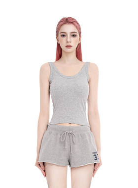 BM背心女V领带胸垫2025夏季新款纯色内搭外穿修身短款无袖上衣