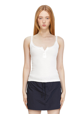 BM上衣吊带背心蕾丝边甜辣2025夏新款女内搭外穿吊带背心带胸垫