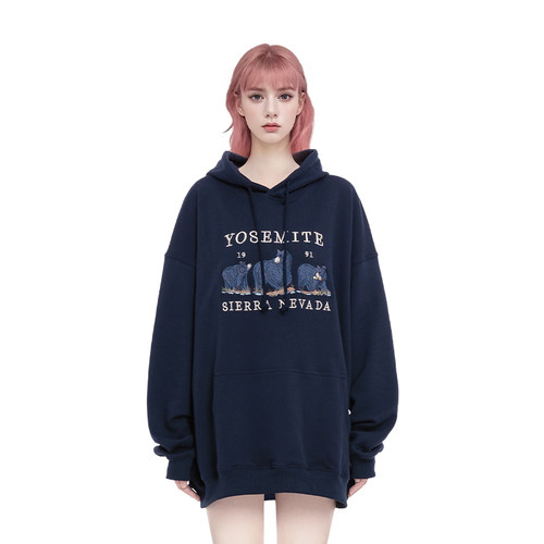 女长袖卫衣BM美式宽松