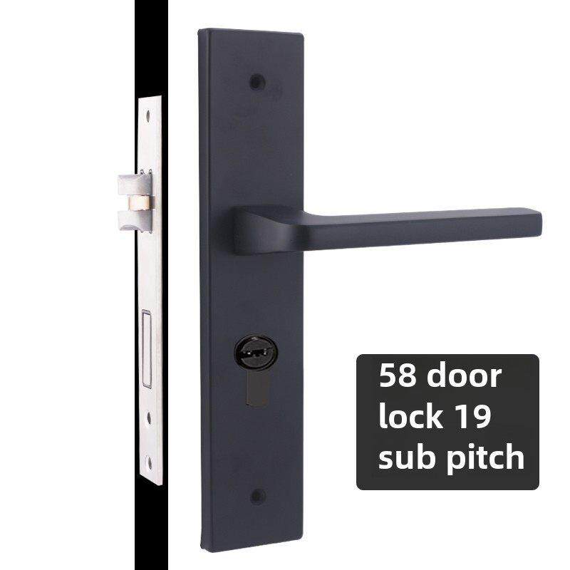 家用黑色静音木门锁卧室办公室浴室室内房间门把手锁三件套