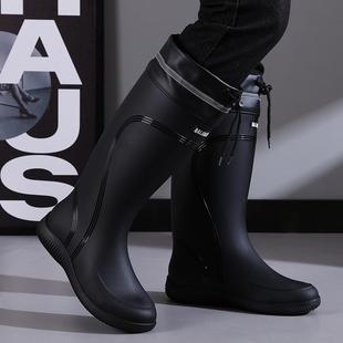 钓 囙力高档雨鞋 男款 收口防雨防水鞋 高筒防滑雨靴冬天加绒工作胶鞋