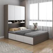 榻榻米衣柜床多功能床头柜一体组合床头柜小户型卧室全实木儿童收