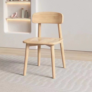 北欧实木餐椅家用简约现代轻奢小户型原木餐桌椅酒店餐厅靠背椅子