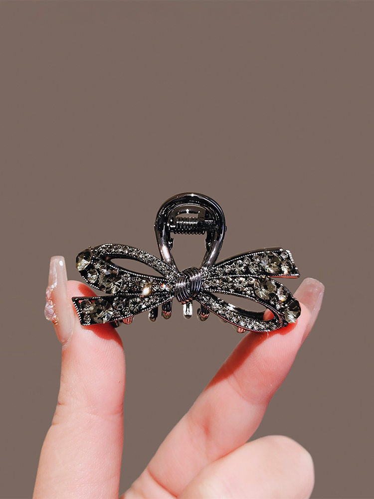 气质水钻蝴蝶结发夹半扎发鲨鱼夹