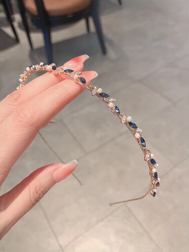 女气质小众蓝钻发箍外出百搭头箍