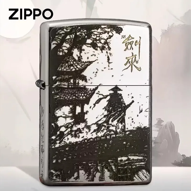 Zippo正品 精雕侠客 正品防风煤油打火机送男友送礼收藏