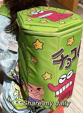 umis万物皆可萌小书包蜡笔小新小鳄鱼饼干盒双肩包顶开羽毛球书包