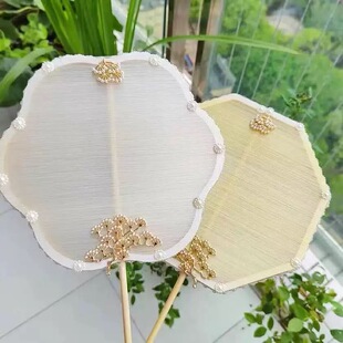 蚕丝扇子diy材料包蚕丝扇骨架非遗手工自制儿童做蚕丝扇的材料