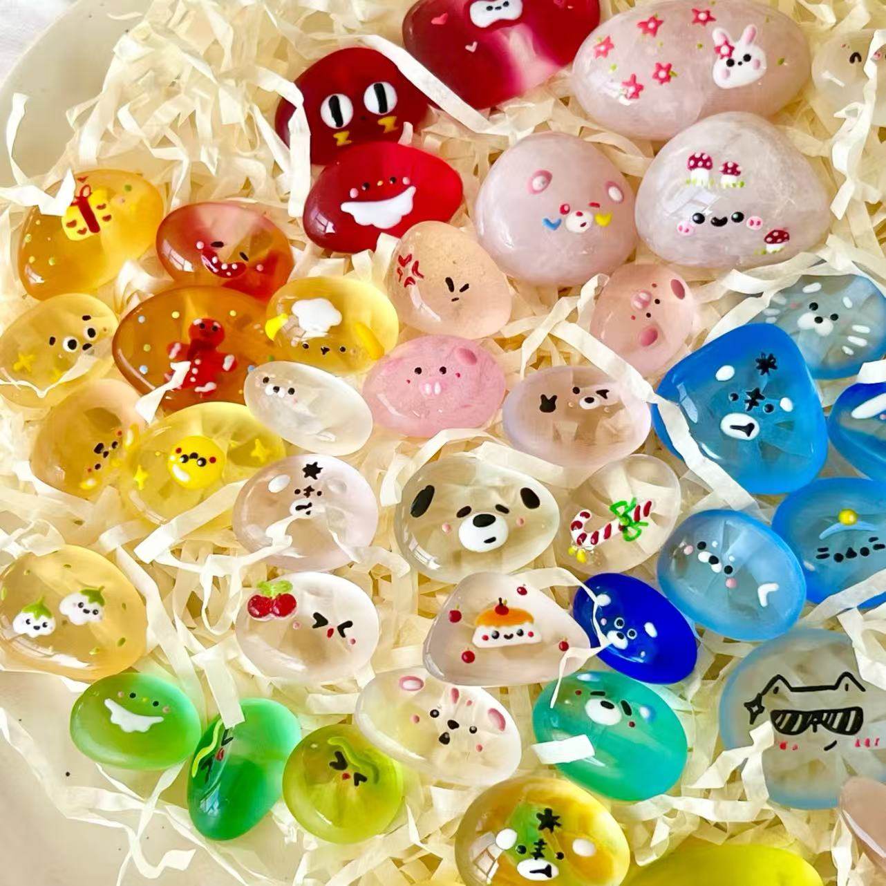 可爱迷你彩色石头宠物桌面小摆件领养盲盒原创ins风儿童玩具礼物,家居饰品,装饰摆件,淘宝优惠券,粉丝福利购,淘宝优惠卷