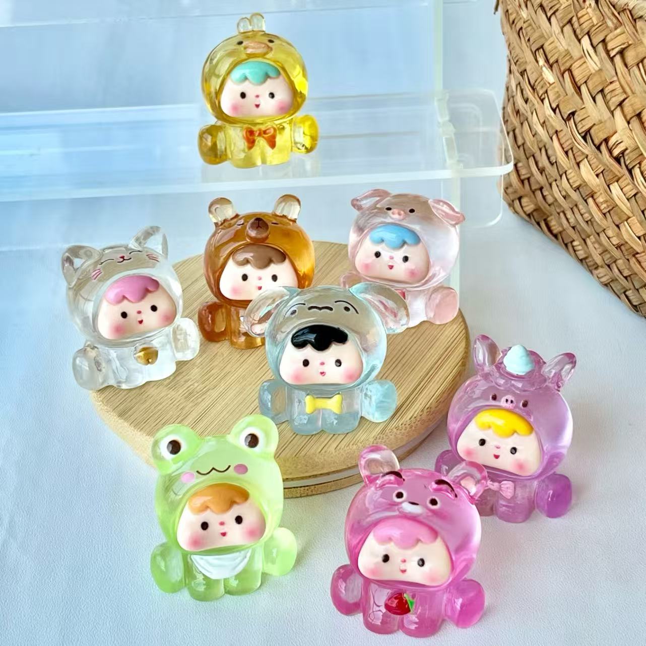 爆款高颜值水晶动物萌粒桌面摆件