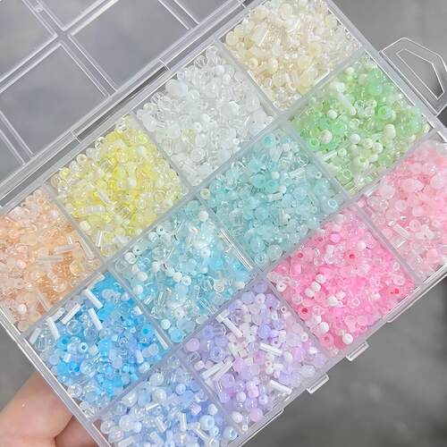 1-2mm串珠米珠散珠手链珠子盲盒手作diy项链饰品配件材料包女礼物