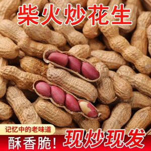 【新鲜】地锅柴火炒花生原味炒熟九分熟花生2026年货铁锅带壳花生
