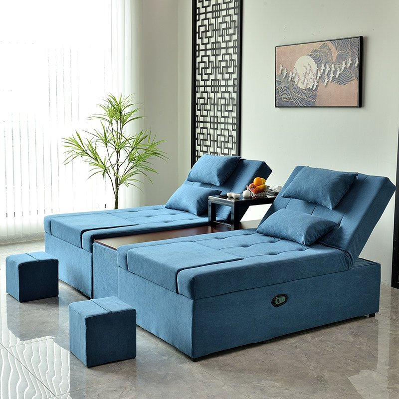 足浴沙发电动泡脚按摩沐足一体床洗浴中心休息床洗脚足疗沙发躺椅