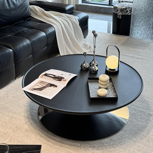 法式奶油风悬浮飞碟圆形茶几轻奢高级感创意现代设计师网红矮桌子