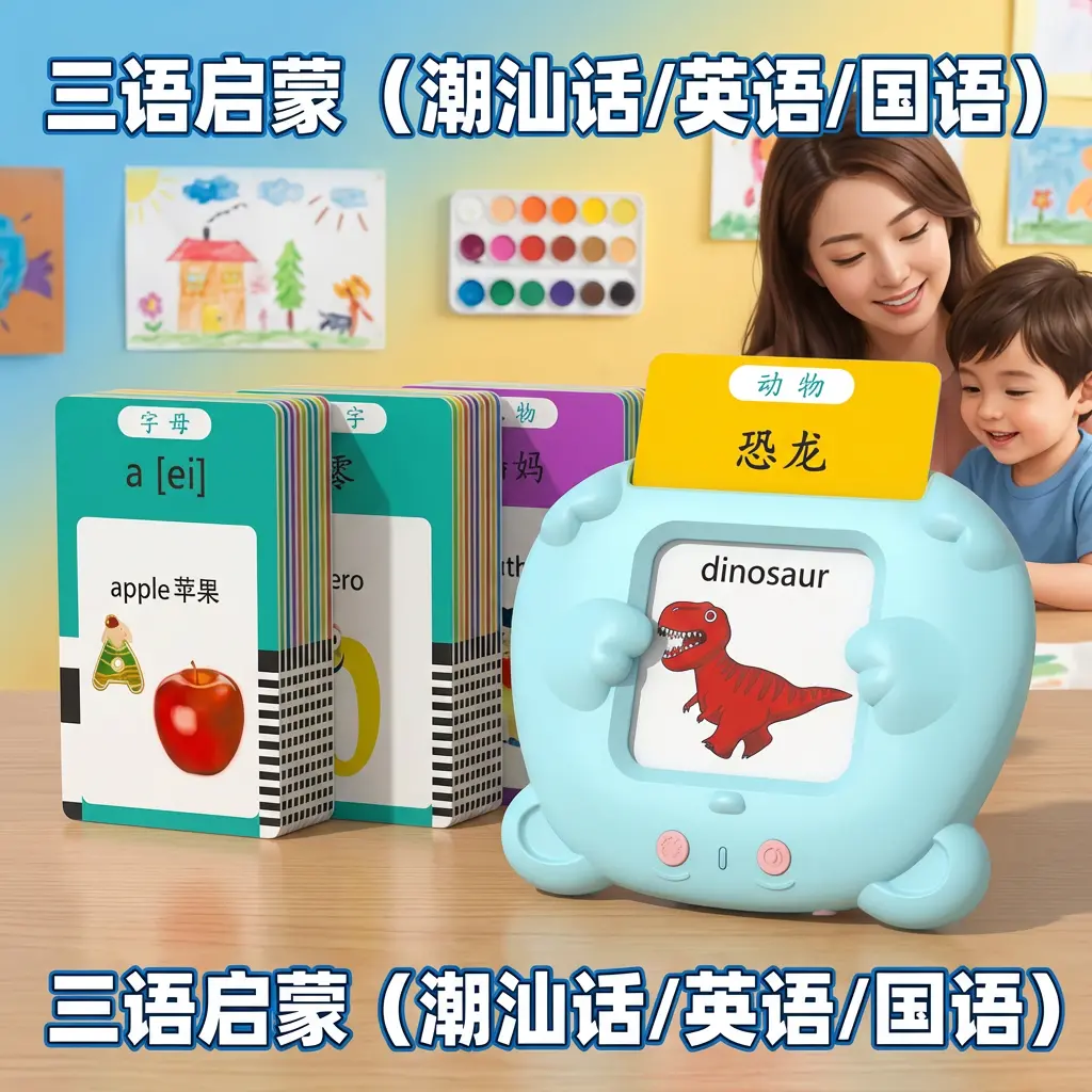 潮汕话插卡学习机启蒙有声识字潮汕中英语插卡早教机早教益智玩具