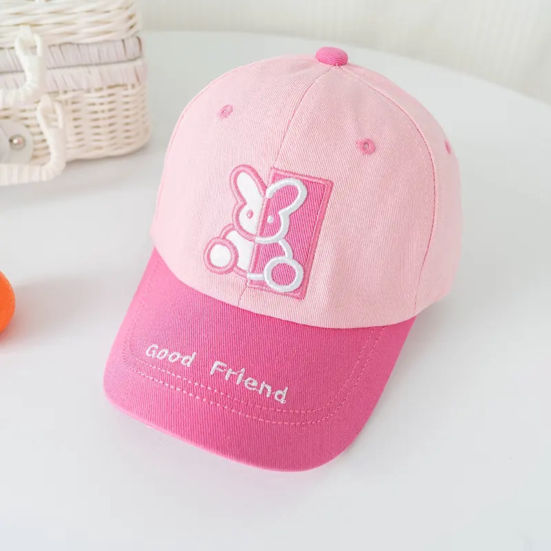 宝宝帽子春秋季薄款卡通韩版半边兔子棒球帽男女童遮阳防晒鸭舌帽
