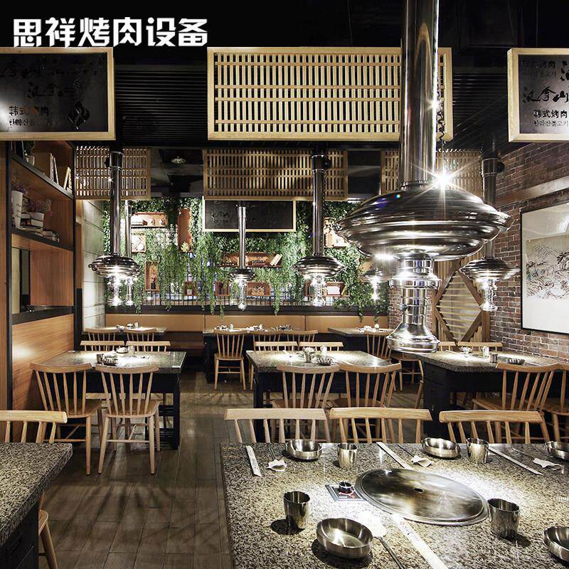 烤肉排烟管设备商用烧烤店排风排烟伸缩管通风机上排烟吸烟罩抽烟